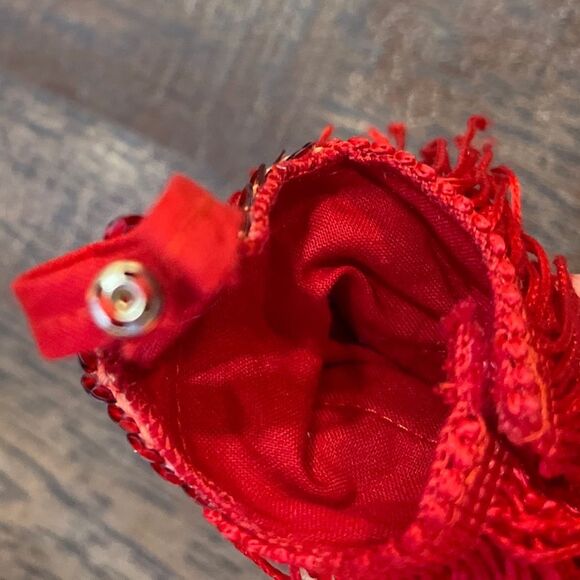 Barbie Doll Red Halter Backless Tassel Dress Handmade - Picture 3 of 7